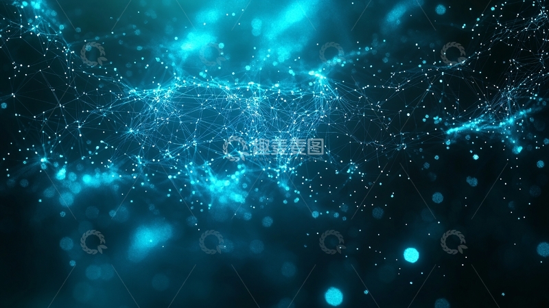 高清大图下载【趣麦麦图】蓝色粒子网络