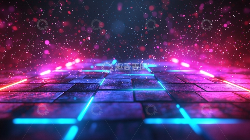 高清大图下载【趣麦麦图】霓虹灯炫彩舞台