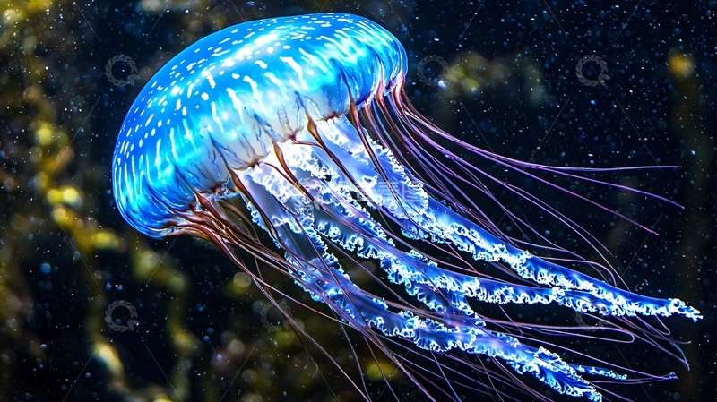 高清大图下载【趣麦麦图】蓝色水母