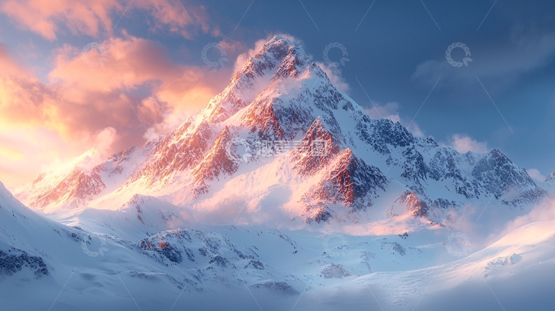 高清大图下载【趣麦麦图】雪山日出41