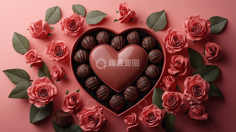 高清大图下载【趣麦麦图】心形巧克力礼盒