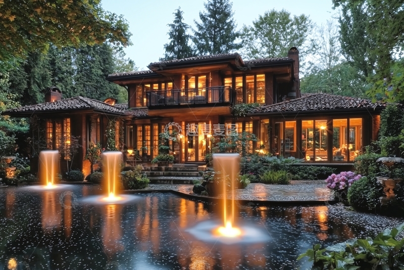 高清大图下载【趣麦麦图】别墅夜景