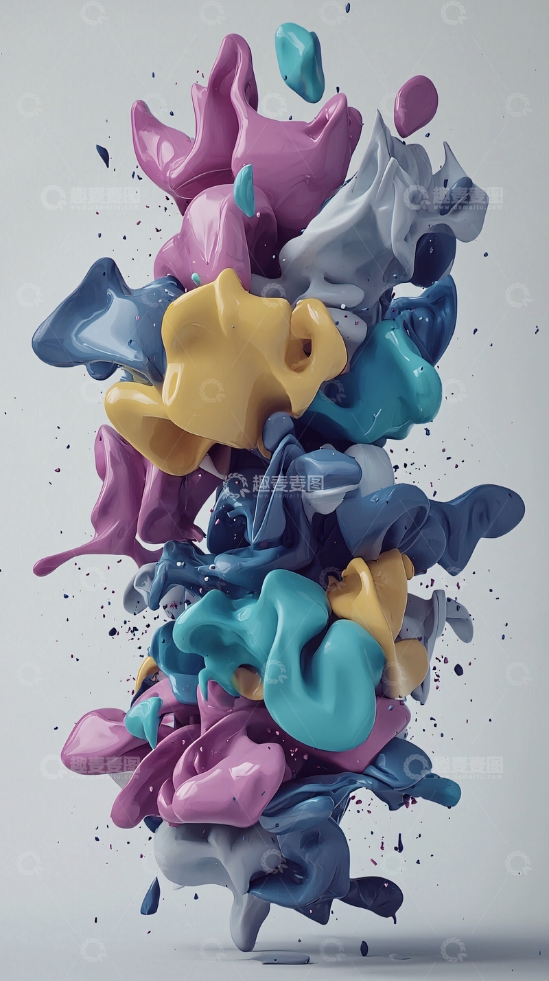 高清大图下载【趣麦麦图】抽象彩色液体