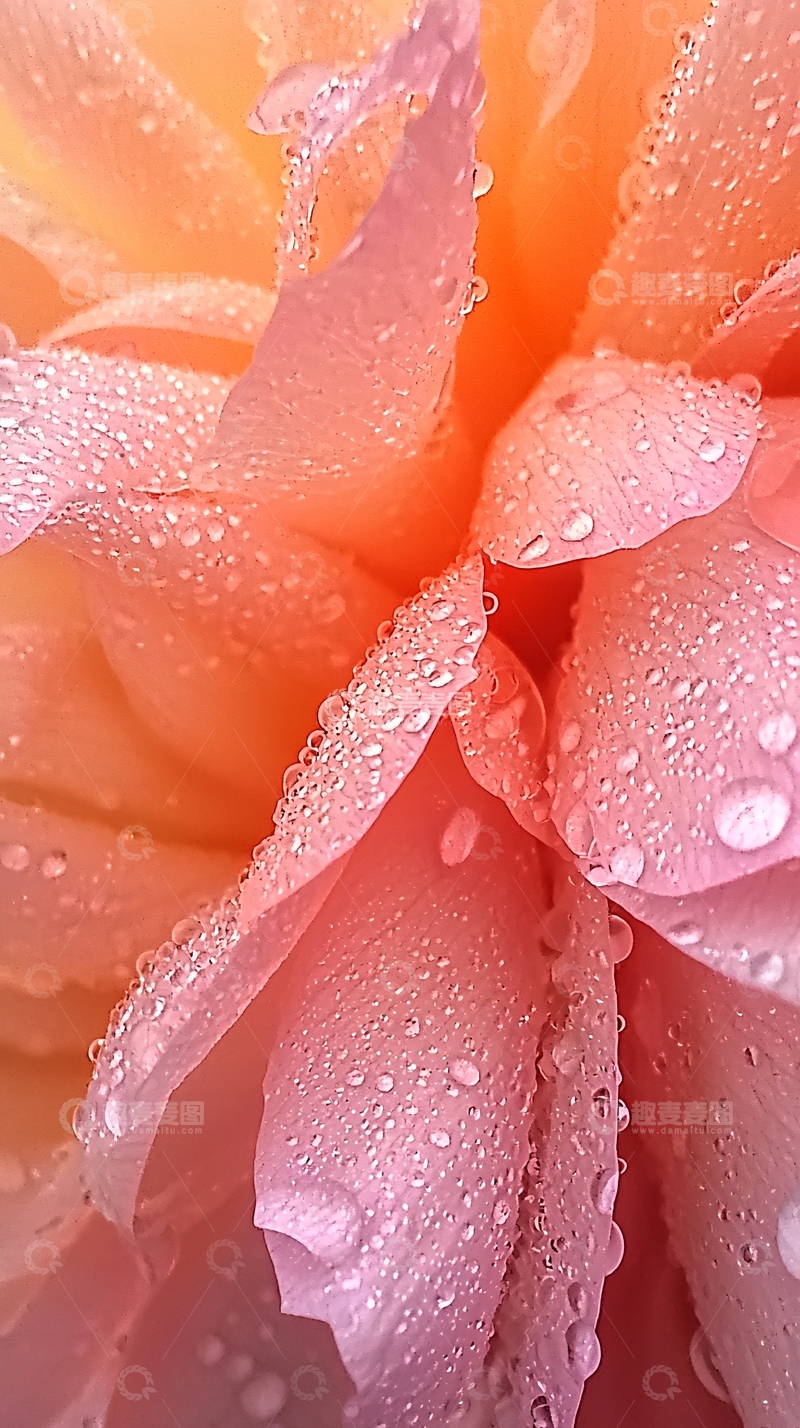 高清大图下载【趣麦麦图】粉嫩花瓣上的水珠