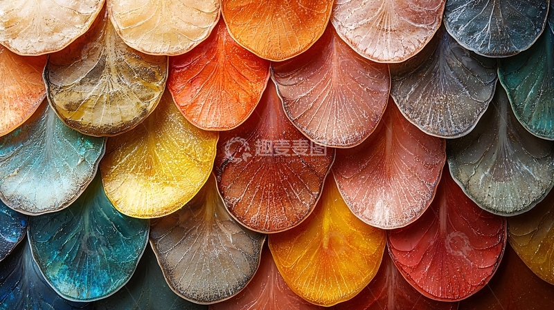 高清大图下载【趣麦麦图】彩色圆形鳞片纹理