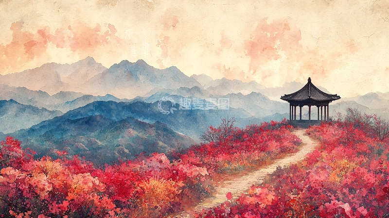 高清大图下载【趣麦麦图】山顶凉亭