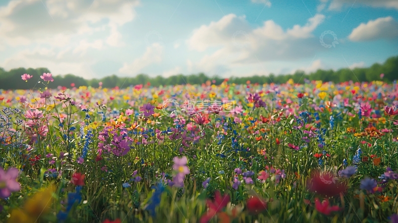 高清大图下载【趣麦麦图】彩色野花田