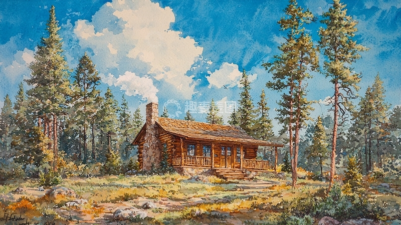 高清大图下载【趣麦麦图】森林小屋