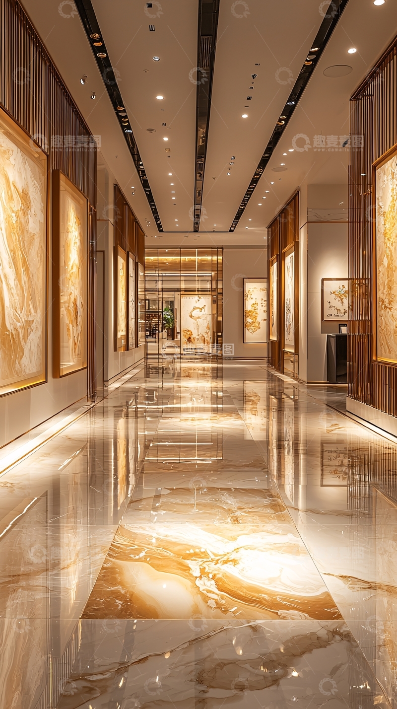 高清大图下载【趣麦麦图】奢华艺术画廊走廊