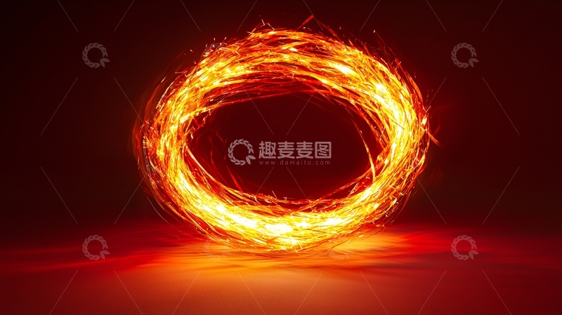 高清大图下载【趣麦麦图】旋转火焰环