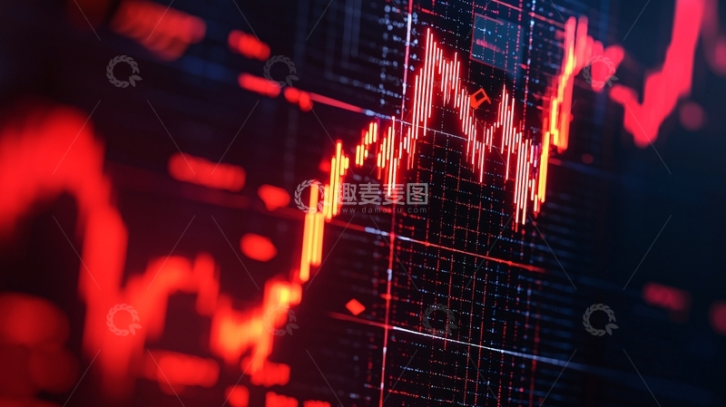 高清大图下载【趣麦麦图】红色股票图表