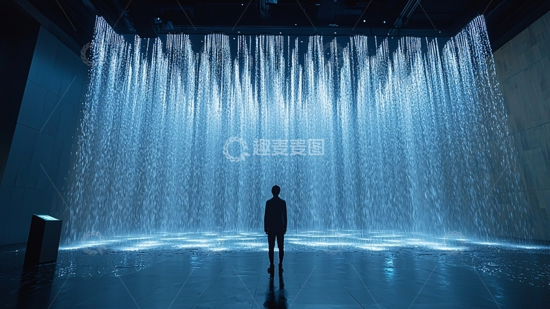 高清大图下载【趣麦麦图】巨型室内瀑布