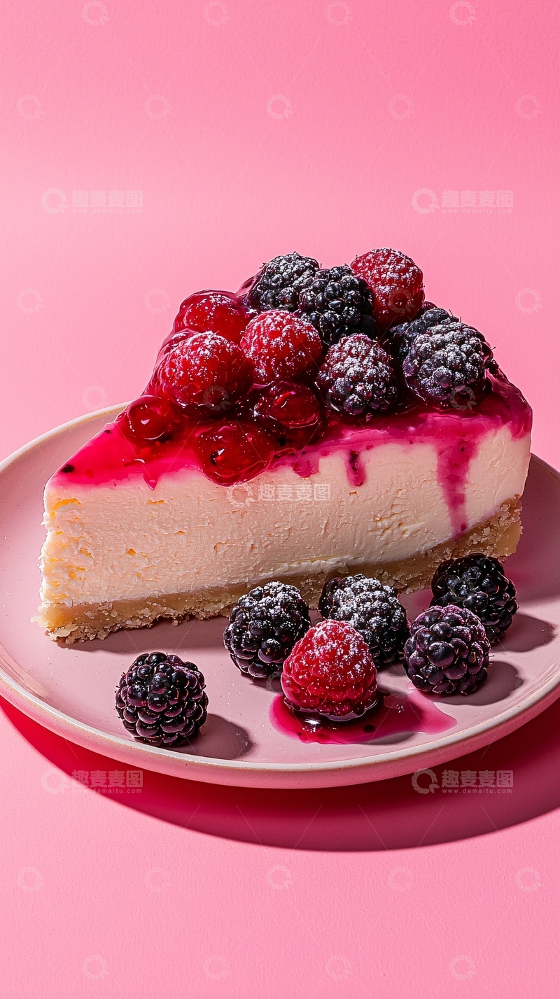 高清大图下载【趣麦麦图】浆果芝士蛋糕切块