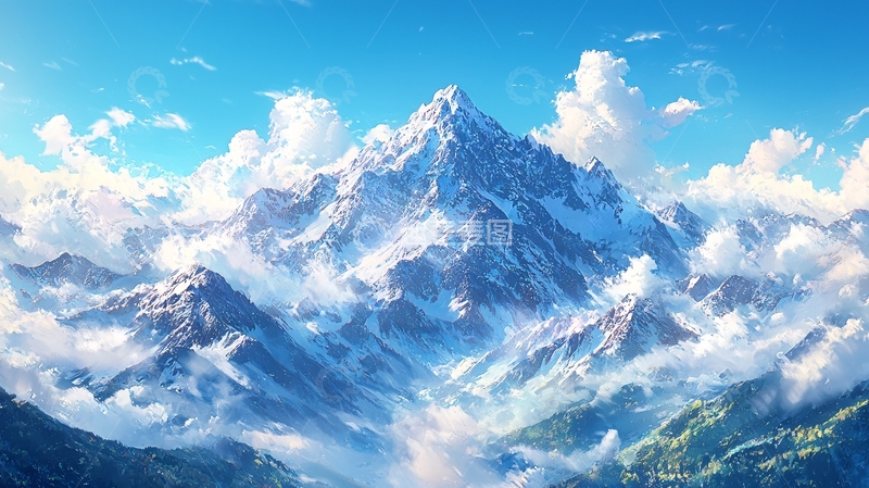 高清大图下载【趣麦麦图】雪山云海