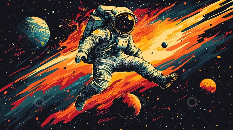 高清大图下载【趣麦麦图】宇航员太空漫步
