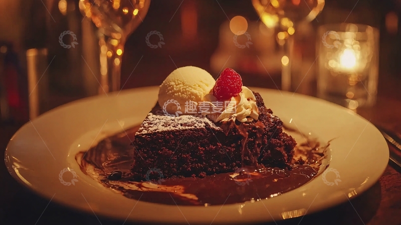 高清大图下载【趣麦麦图】巧克力熔岩蛋糕