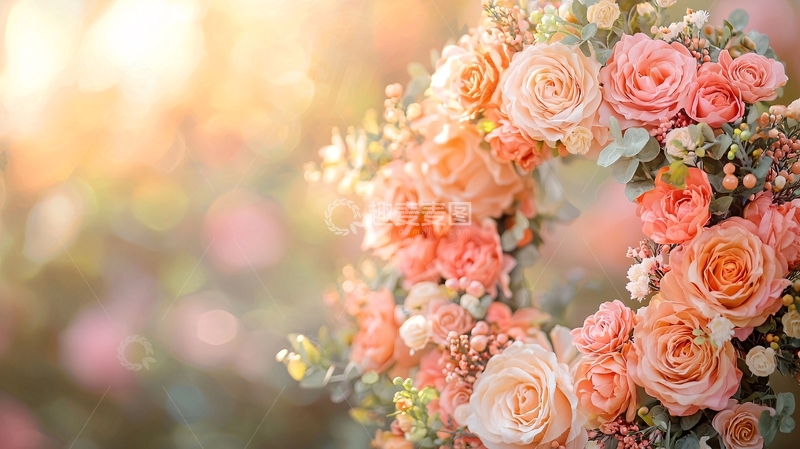 高清大图下载【趣麦麦图】春日玫瑰花环