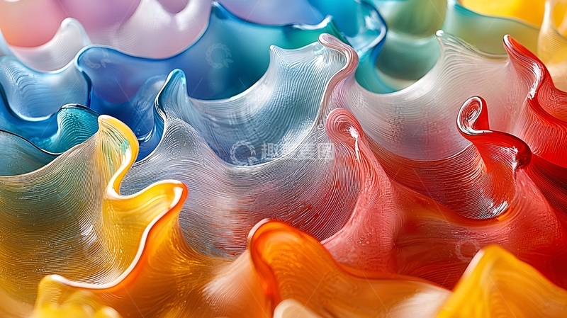 高清大图下载【趣麦麦图】彩虹色液体波纹