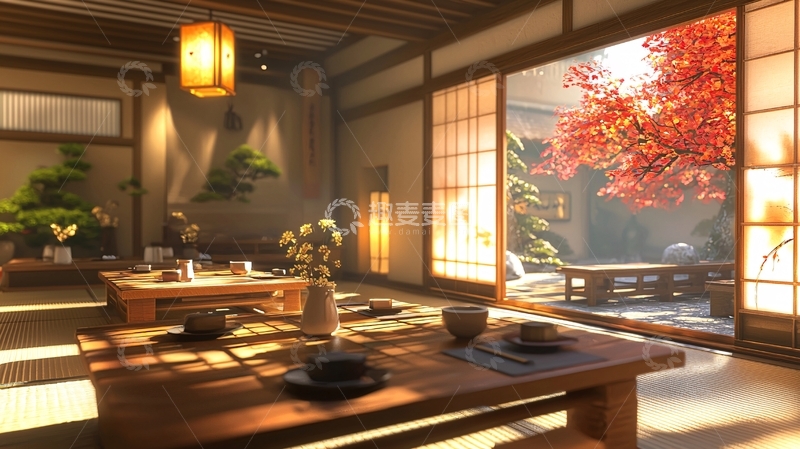 高清大图下载【趣麦麦图】日式庭院室内设计