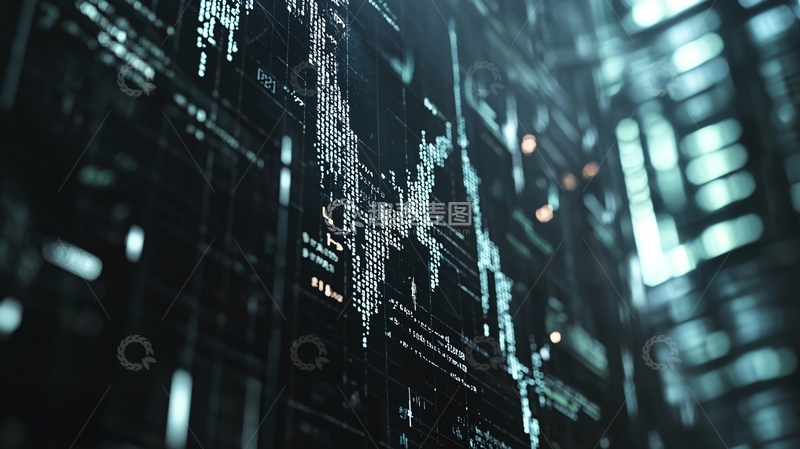 高清大图下载【趣麦麦图】-科技感数据流背景