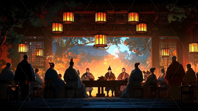 古风宴会图