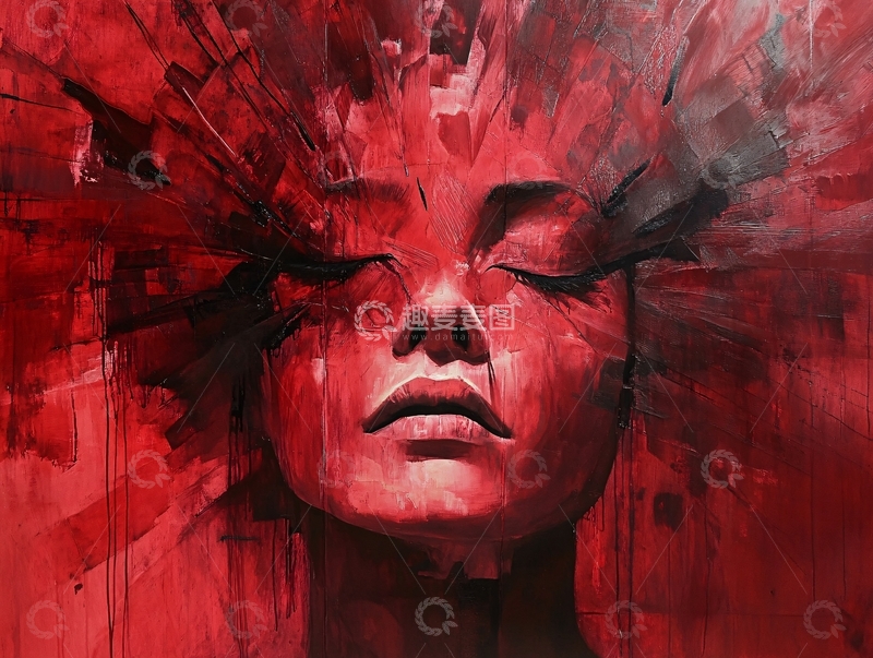 高清大图下载【趣麦麦图】红色爆发