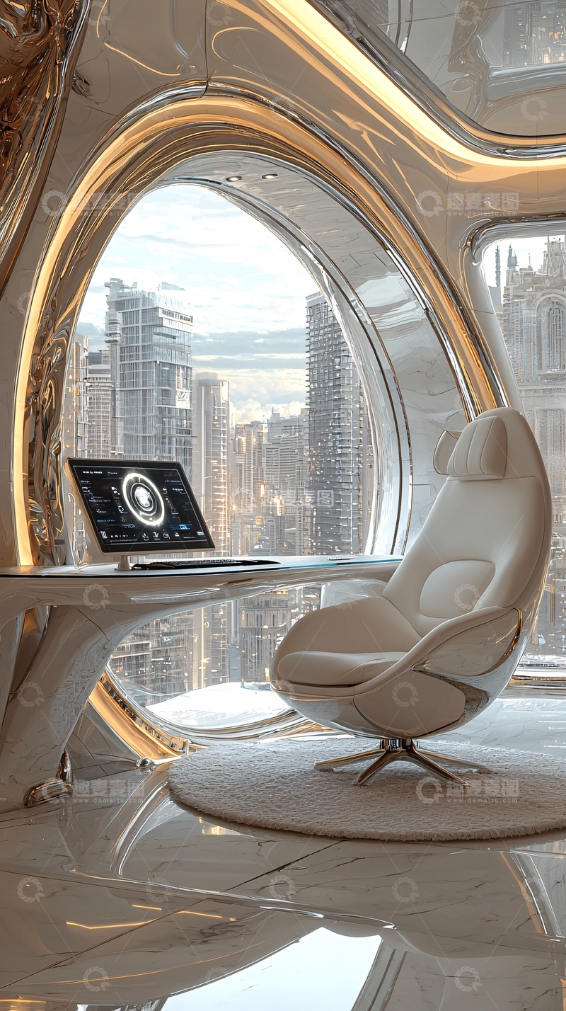 高清大图下载【趣麦麦图】未来科技感办公室