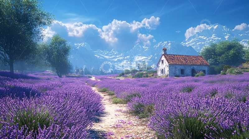 高清大图下载【趣麦麦图】薰衣草田园风景