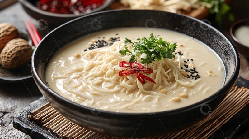 高清大图下载【趣麦麦图】一碗香浓花生汤面