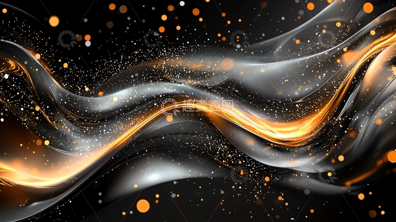 高清大图下载【趣麦麦图】黑色金色波浪
