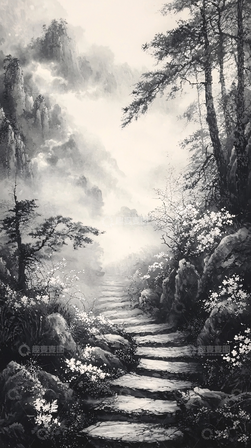 高清大图下载【趣麦麦图】水墨画山水