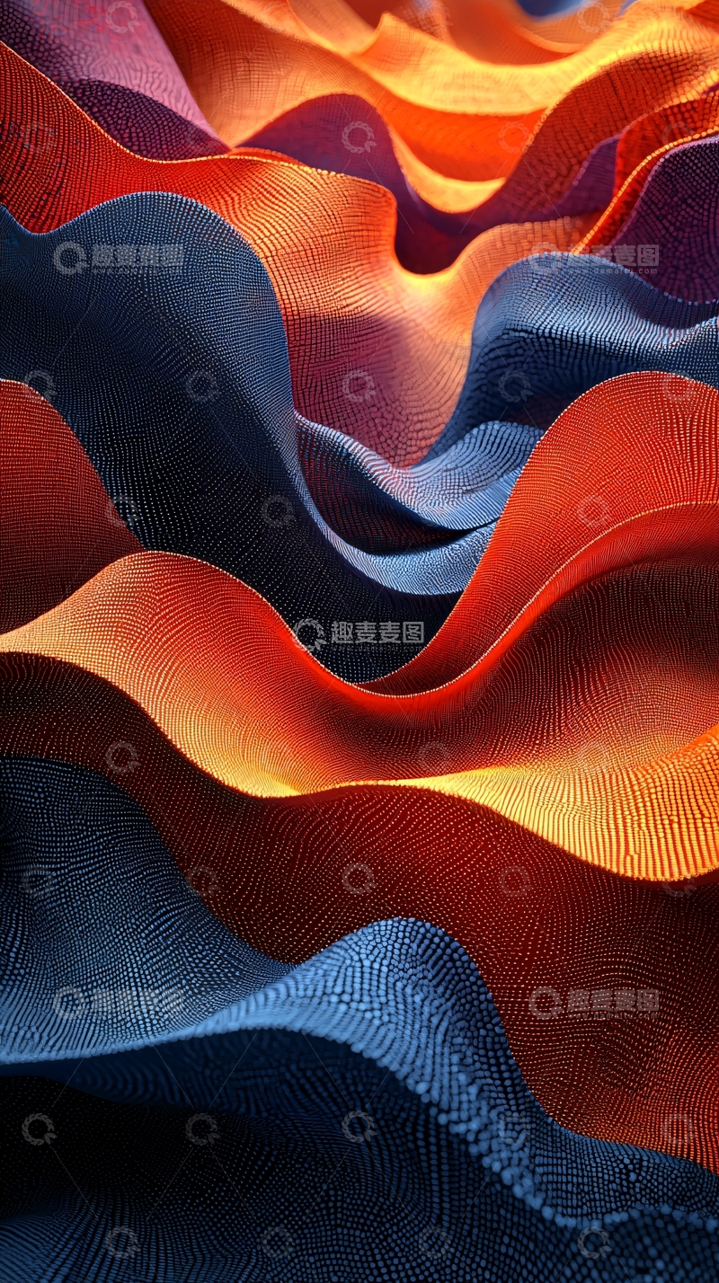 高清大图下载【趣麦麦图】抽象色彩流动曲线
