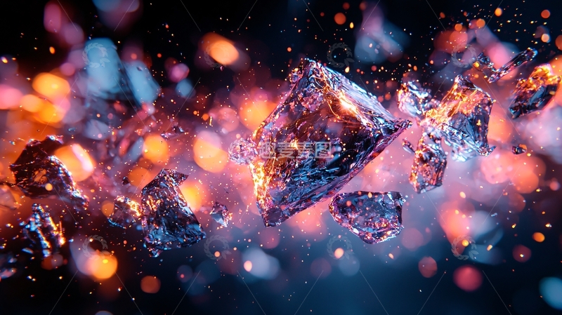 高清大图下载【趣麦麦图】璀璨星光围绕的晶体碎片