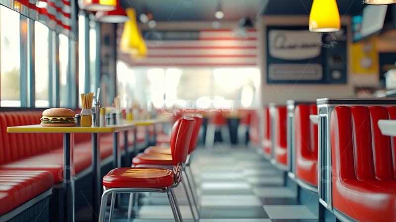 高清大图下载【趣麦麦图】复古美式餐厅内景