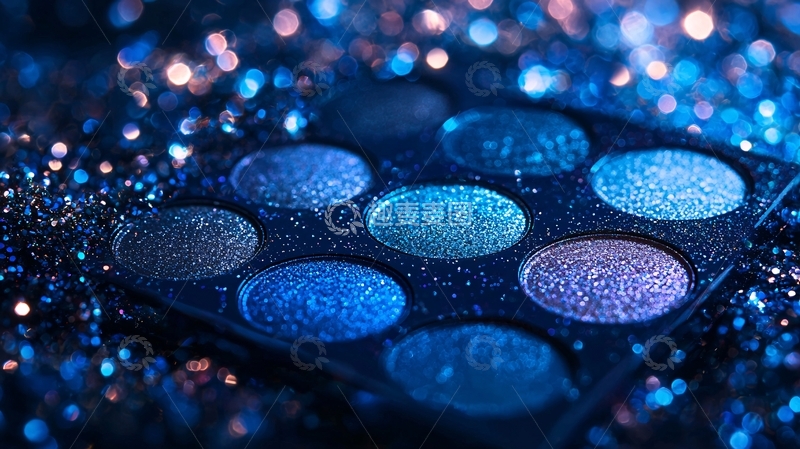 高清大图下载【趣麦麦图】蓝色眼影盘