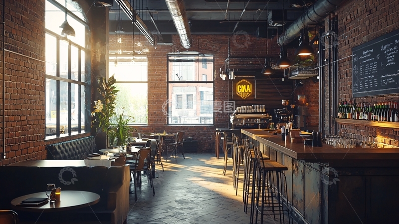 高清大图下载【趣麦麦图】工业风咖啡馆4