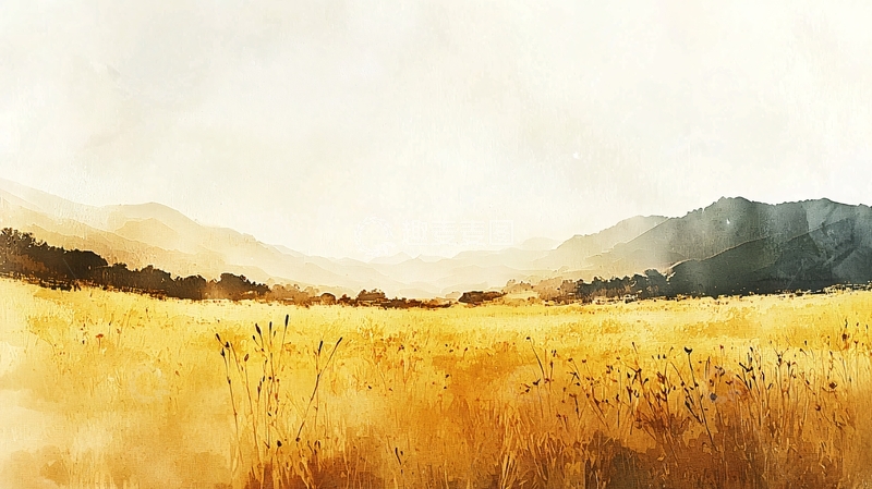 高清大图下载【趣麦麦图】水彩田园风光