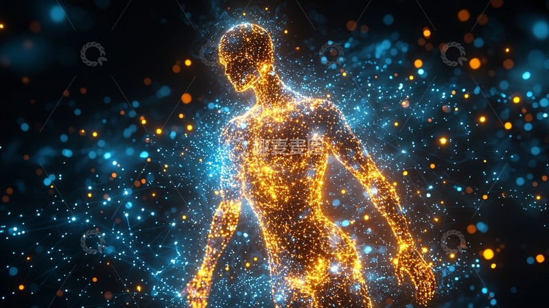 高清大图下载【趣麦麦图】发光的人体轮廓