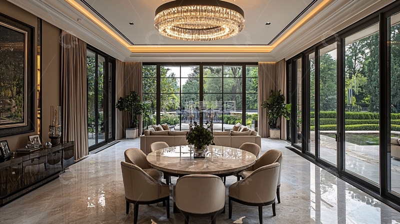 高清大图下载【趣麦麦图】豪华客厅全景落地窗