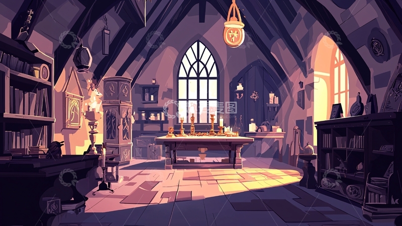 高清大图下载【趣麦麦图】哥特式风格房间