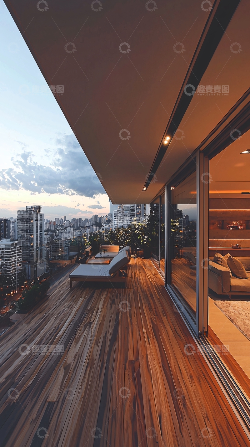 高清大图下载【趣麦麦图】城市景观阳台