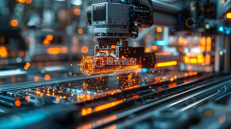 高清大图下载【趣麦麦图】工业机器人焊接生产线