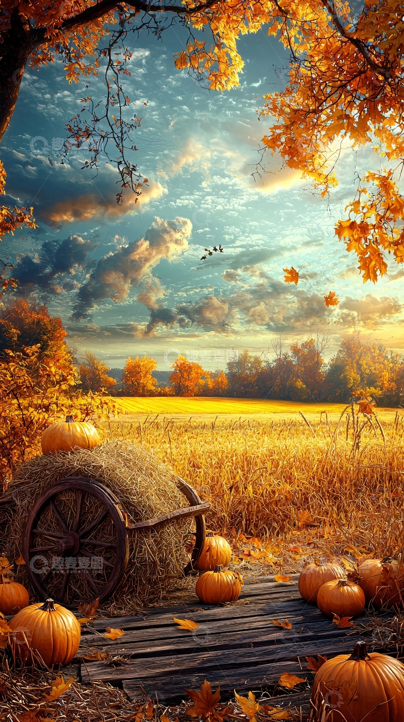高清大图下载【趣麦麦图】秋日丰收景象