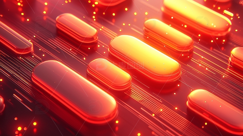 高清大图下载【趣麦麦图】光滑红色胶囊科技背景