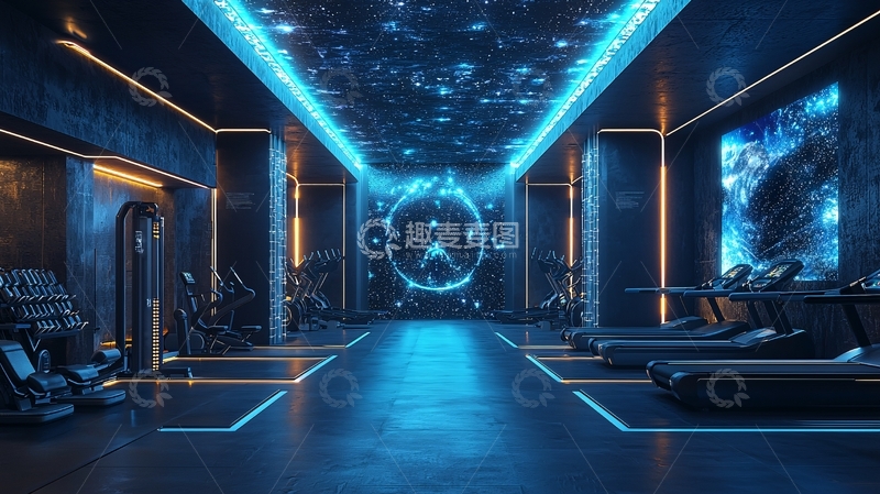 高清大图下载【趣麦麦图】未来科技感健身房