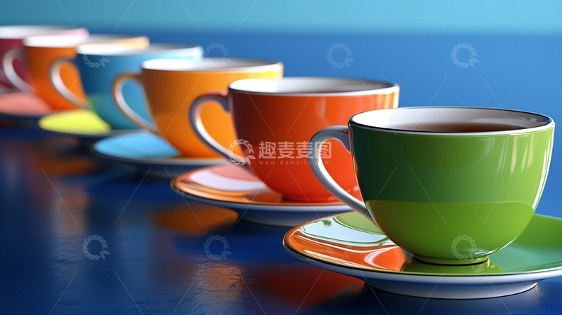 高清大图下载【趣麦麦图】彩色茶杯