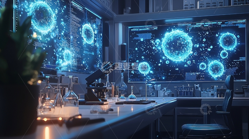 高清大图下载【趣麦麦图】未来科技感实验室场景
