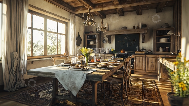 高清大图下载【趣麦麦图】乡村厨房