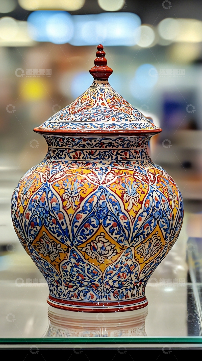 高清大图下载【趣麦麦图】彩色陶瓷罐子