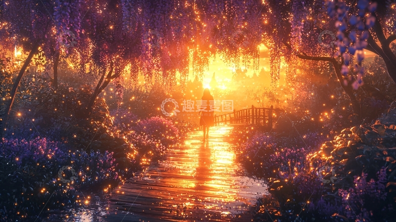 高清大图下载【趣麦麦图】光影森林小路